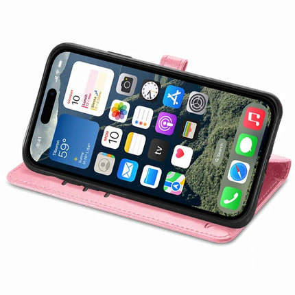 For iPhone 16e Leather Wallet Case Flip Phone Cover with Cute Cat Dog Pattern
