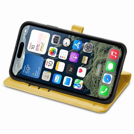 For iPhone 16e Leather Wallet Case Flip Phone Cover with Cute Cat Dog Pattern