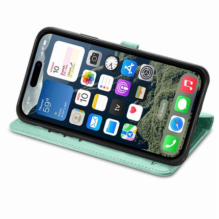 For iPhone 16e Leather Wallet Case Flip Phone Cover with Cute Cat Dog Pattern