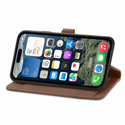 For iPhone 16e Zipper Wallet Case Flower Imprint PU Leather Phone Cover with Strap
