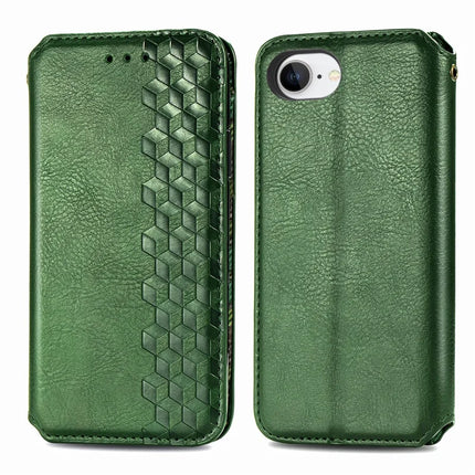 For iPhone 16e PU Leather Case Rhombus Imprint Wallet Stand Phone Cover