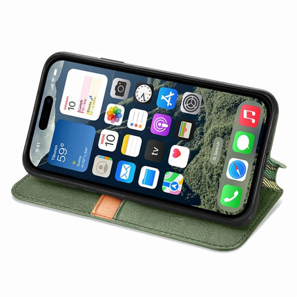 For iPhone 16e PU Leather Case Rhombus Imprint Wallet Stand Phone Cover