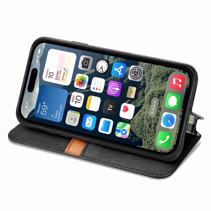 For iPhone 16e PU Leather Case Rhombus Imprint Wallet Stand Phone Cover