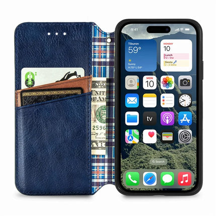 For iPhone 16e PU Leather Case Rhombus Imprint Wallet Stand Phone Cover