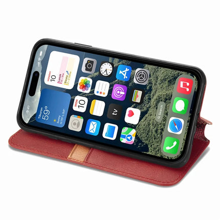 For iPhone 16e PU Leather Case Rhombus Imprint Wallet Stand Phone Cover