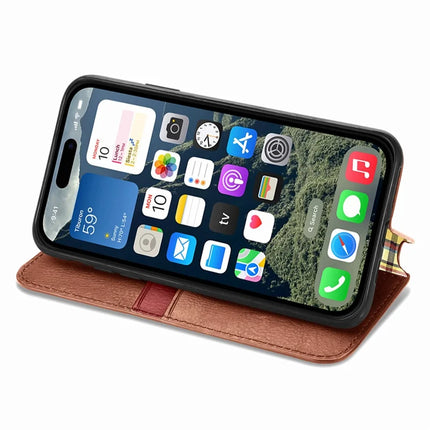 For iPhone 16e PU Leather Case Rhombus Imprint Wallet Stand Phone Cover