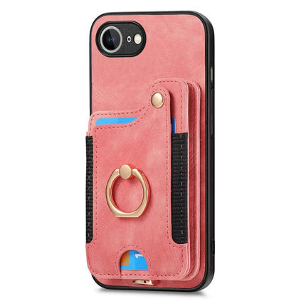 For iPhone 16e Retro PU Leather Back Cover with RFID Blocking Card Holder