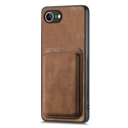 For iPhone 16e Case Retro Leather TPU Phone Back Cover with Detachable Card Slot
