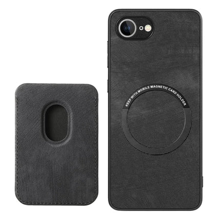 For iPhone 16e Case Retro Leather TPU Phone Back Cover with Detachable Card Slot