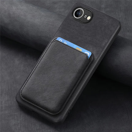 For iPhone 16e Case Retro Leather TPU Phone Back Cover with Detachable Card Slot