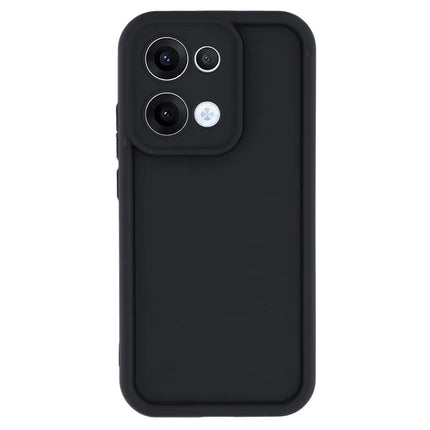 For Oppo Reno13 5G (Global) Case Grooved Design TPU Anti Slip Phone Cover - Black