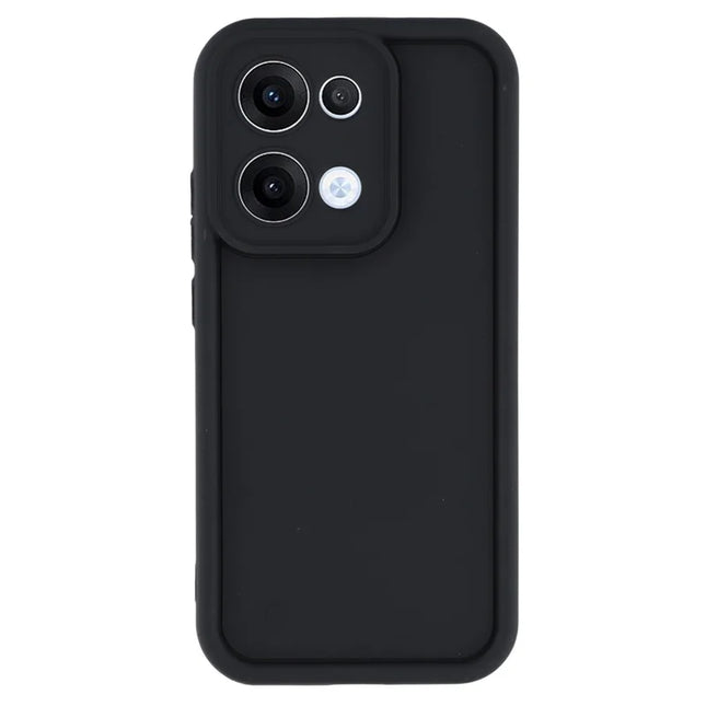 For Oppo Reno13 5G (Global) Case Grooved Design TPU Anti Slip Phone Cover - Black