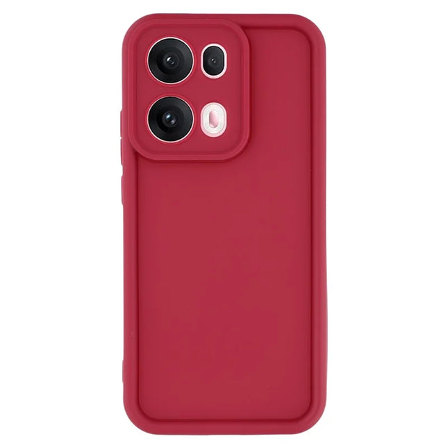 For Oppo Reno13 Pro 5G Case Grooved Design TPU Anti Slip Phone Cover - Red