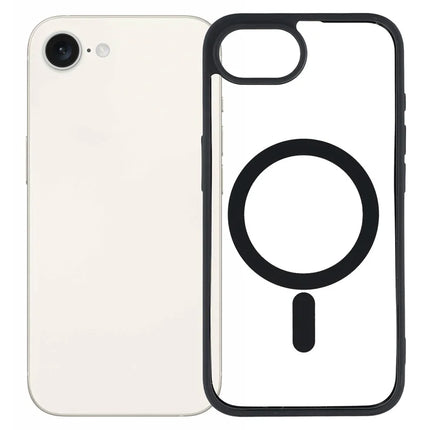 For iPhone 16e Case Compatible with MagSafe TPU + Acrylic Matte Phone Cover - Black
