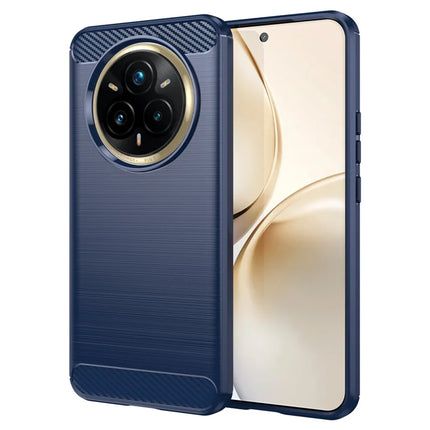 For Realme 14 Pro+ 5G Case Protective Phone Cover Carbon Fiber Texture Brushed - Blue