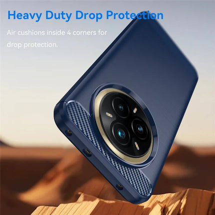 For Realme 14 Pro+ 5G Case Protective Phone Cover Carbon Fiber Texture Brushed