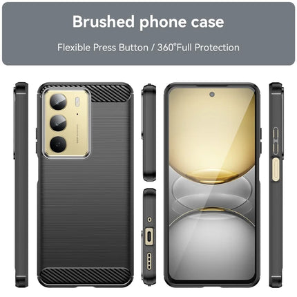 Phone Case For Realme V60 Pro / C75 / 14x 5G / 14x (India) 5G Protective Cover Carbon Fiber Texture Brushed
