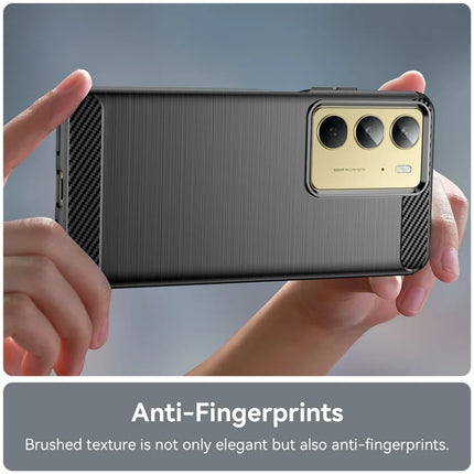 Phone Case For Realme V60 Pro / C75 / 14x 5G / 14x (India) 5G Protective Cover Carbon Fiber Texture Brushed
