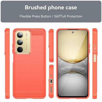 Phone Case For Realme V60 Pro / C75 / 14x 5G / 14x (India) 5G Protective Cover Carbon Fiber Texture Brushed