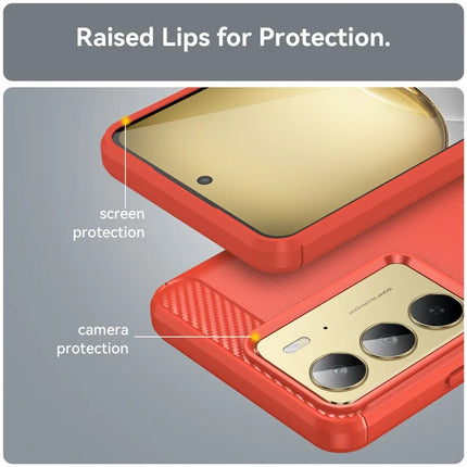 Phone Case For Realme V60 Pro / C75 / 14x 5G / 14x (India) 5G Protective Cover Carbon Fiber Texture Brushed