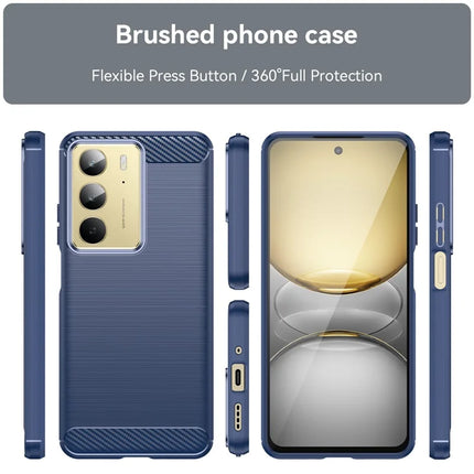 Phone Case For Realme V60 Pro / C75 / 14x 5G / 14x (India) 5G Protective Cover Carbon Fiber Texture Brushed