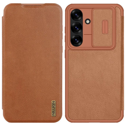 NILLKIN Qin Pro Series for Samsung Galaxy A56 5G Case with Card Slots Leather Phone Cover - Brown
