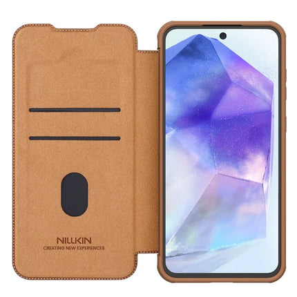 NILLKIN Qin Pro Series for Samsung Galaxy A56 5G Case with Card Slots Leather Phone Cover
