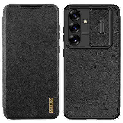 NILLKIN Qin Pro Series for Samsung Galaxy A56 5G Case with Card Slots Leather Phone Cover - Black