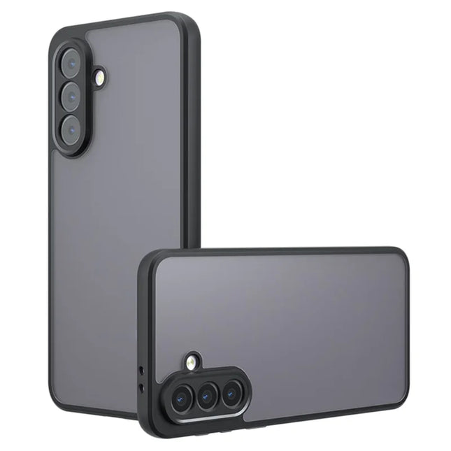 For Samsung Galaxy A56 5G Case Skin-Touch TPU+PC Matte Phone Shell, Transparent Black