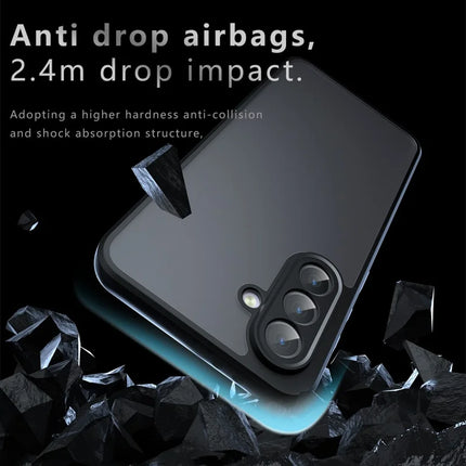 For Samsung Galaxy A56 5G Case Skin-Touch TPU+PC Matte Phone Shell, Transparent Black