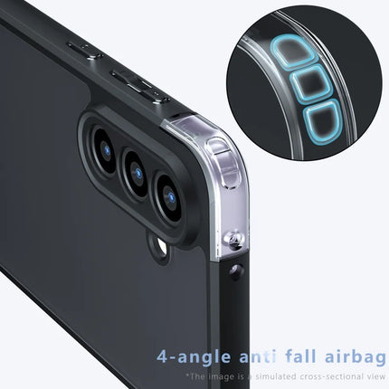 For Samsung Galaxy A56 5G Case Skin-Touch TPU+PC Matte Phone Shell, Transparent Black