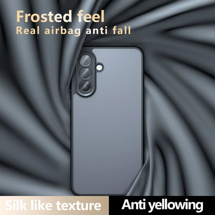 For Samsung Galaxy A56 5G Case Skin-Touch TPU+PC Matte Phone Shell, Transparent Black