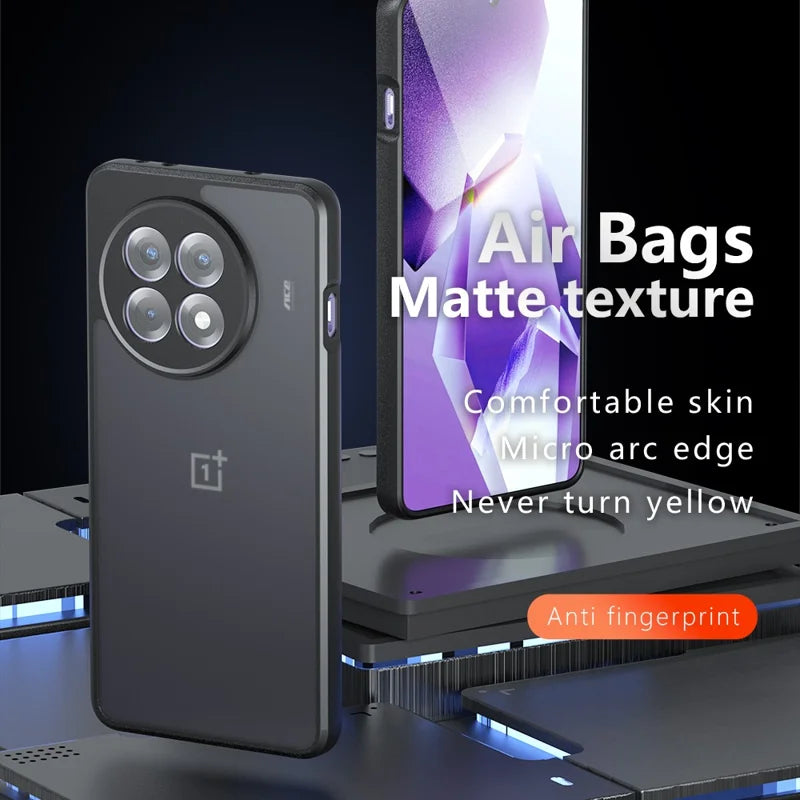 ShopCaseCart Premium Durable OnePlus 13R 5G / Ace 5 5G / 5 Pro 5G Skin-Touch TPU+PC Phone Shell, Transparent Black