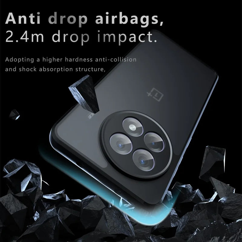 ShopCaseCart Premium Durable OnePlus 13R 5G / Ace 5 5G / 5 Pro 5G Skin-Touch TPU+PC Phone Shell, Transparent Black