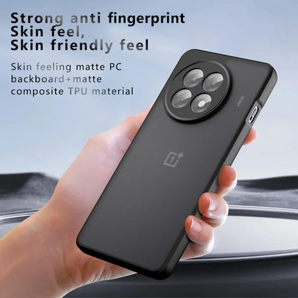 Matte Case for OnePlus 13R 5G / Ace 5 5G / 5 Pro 5G Skin-Touch TPU+PC Phone Shell, Transparent Black