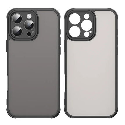 For iPhone 16 Pro Max Phone Case Drop Proof Airbags Frosted Translucent PC + TPU Back Cover