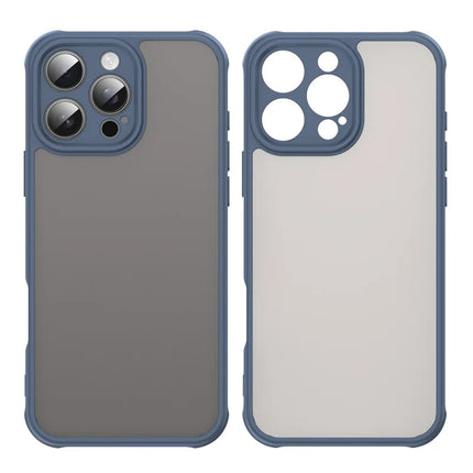 For iPhone 16 Pro Max Phone Case Drop Proof Airbags Frosted Translucent PC + TPU Back Cover
