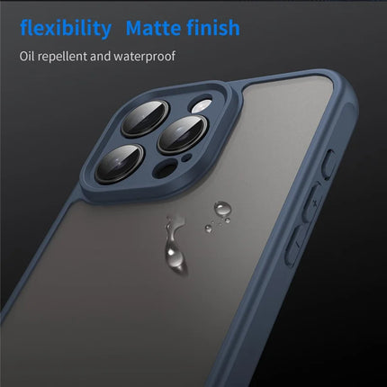 For iPhone 16 Pro Max Phone Case Drop Proof Airbags Frosted Translucent PC + TPU Back Cover