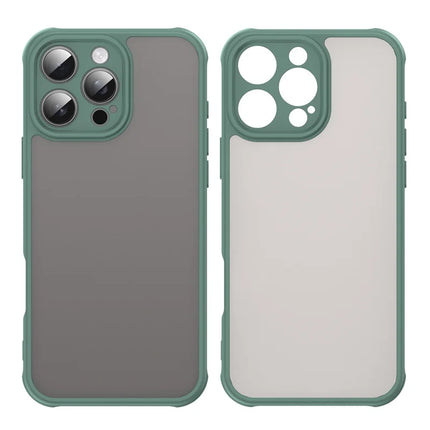 For iPhone 16 Pro Max Phone Case Drop Proof Airbags Frosted Translucent PC + TPU Back Cover