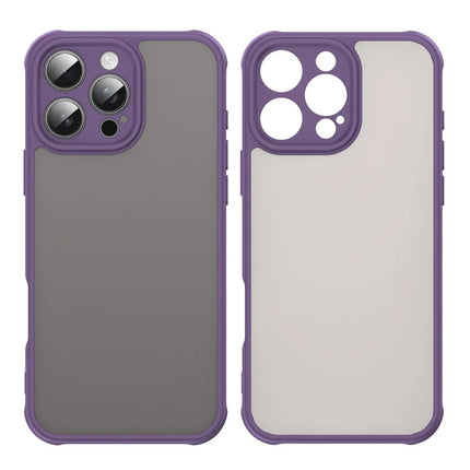 For iPhone 16 Pro Max Phone Case Drop Proof Airbags Frosted Translucent PC + TPU Back Cover