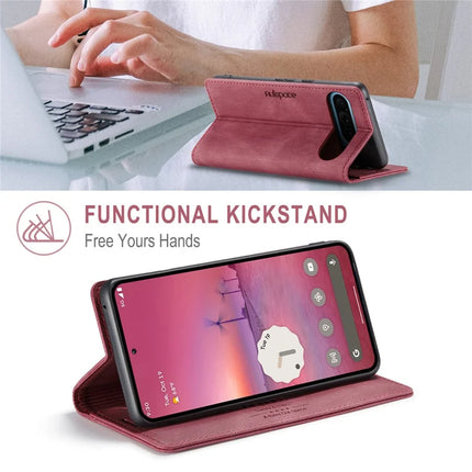 For Google Pixel 9 Pro / Google Pixel 9 Wallet Case AUTSPACE A01 Leather Stand Cover with RFID Blocking Card Holder