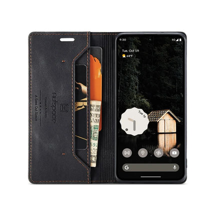 For Google Pixel 9 Pro XL Wallet Case AUTSPACE A01 Leather Stand Cover with RFID Blocking Card Holder