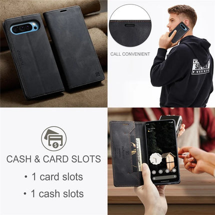 For Google Pixel 9 Pro XL Wallet Case AUTSPACE A01 Leather Stand Cover with RFID Blocking Card Holder