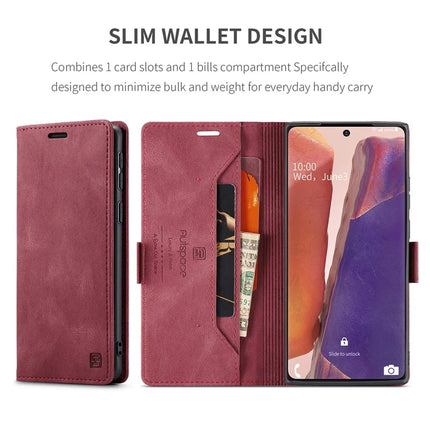 For Samsung Galaxy Note20 Wallet Case AUTSPACE A01 Leather Stand Cover with RFID Blocking Card Holder