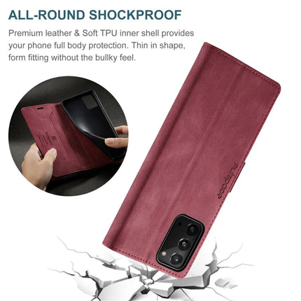 For Samsung Galaxy Note20 Wallet Case AUTSPACE A01 Leather Stand Cover with RFID Blocking Card Holder