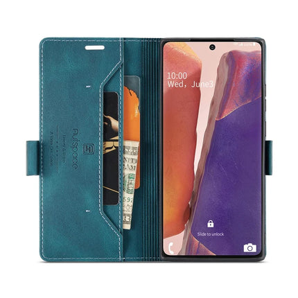 For Samsung Galaxy Note20 Wallet Case AUTSPACE A01 Leather Stand Cover with RFID Blocking Card Holder