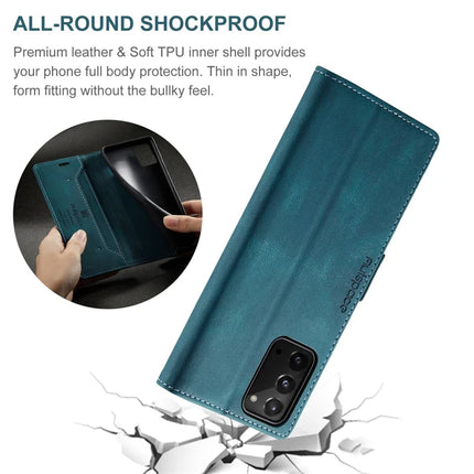 For Samsung Galaxy Note20 Wallet Case AUTSPACE A01 Leather Stand Cover with RFID Blocking Card Holder
