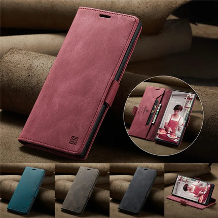 For Samsung Galaxy Note 10 Plus 4G Wallet Case AUTSPACE A01 Leather Stand Cover with RFID Blocking Card Holder