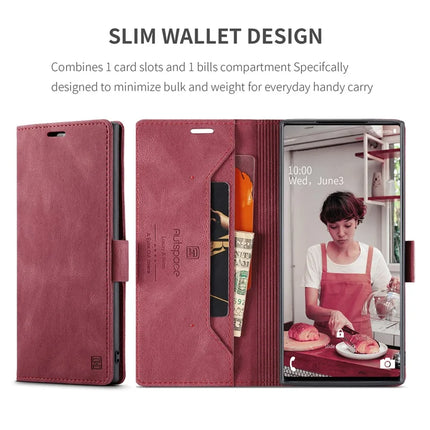 For Samsung Galaxy Note 10 Plus 4G Wallet Case AUTSPACE A01 Leather Stand Cover with RFID Blocking Card Holder