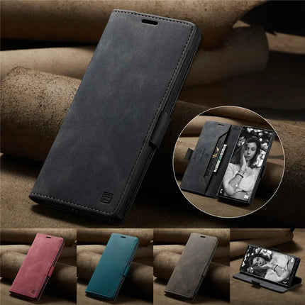 For Samsung Galaxy Note 10 Plus 4G Wallet Case AUTSPACE A01 Leather Stand Cover with RFID Blocking Card Holder